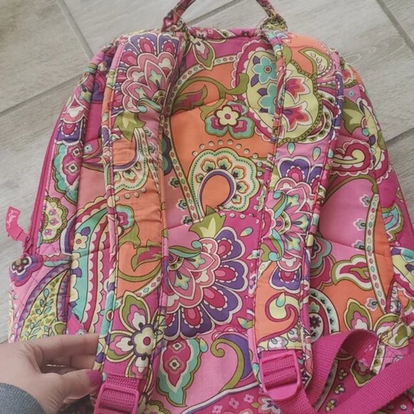Vera Bradley Pink Swirls Laptop Backpack - Picture 9 of 15